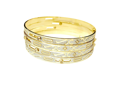Two Tone Plated 6 mm CNC Bangles